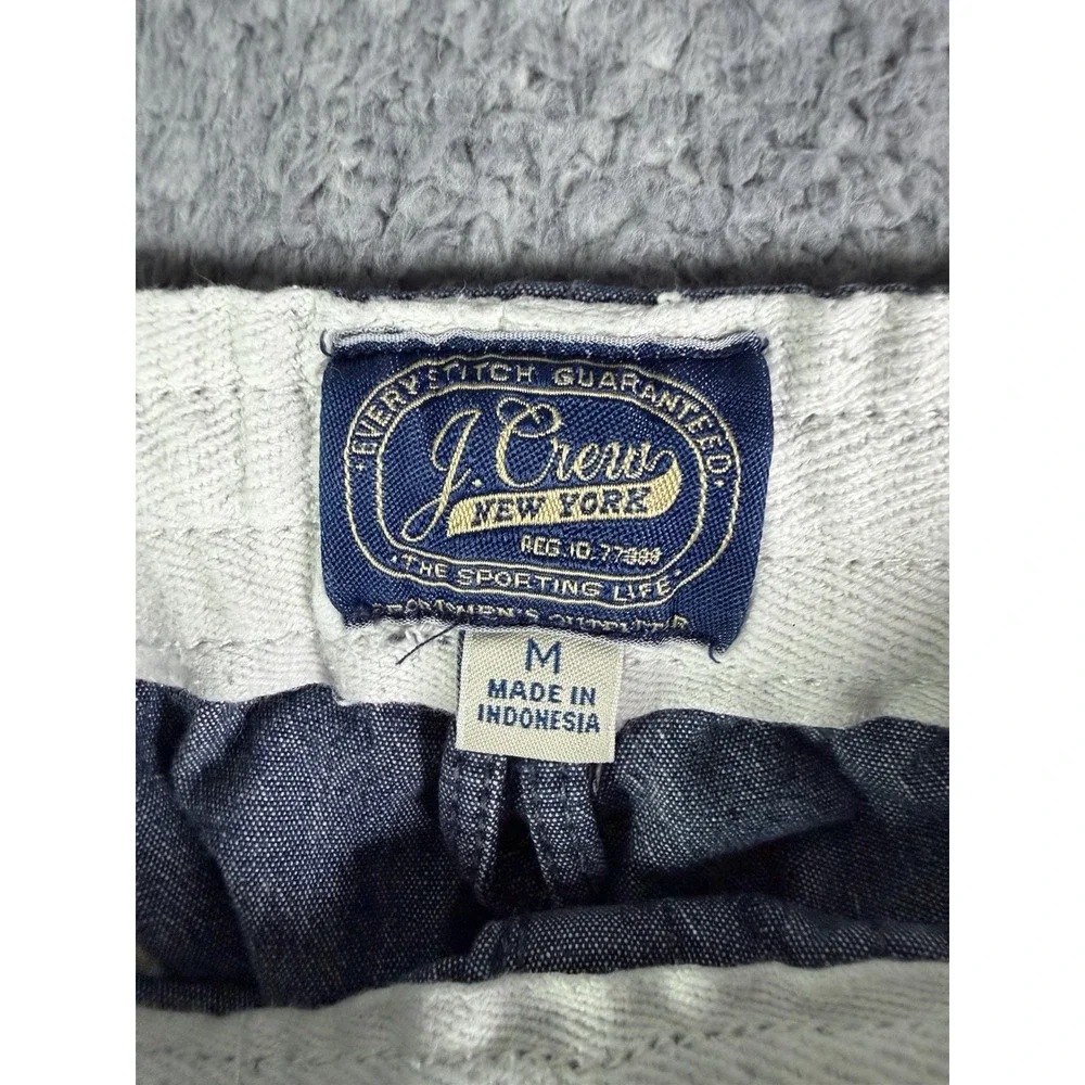 J Crew Dock Shorts Mens Medium Chambray Blue Drawstring Stretch Preppy 5